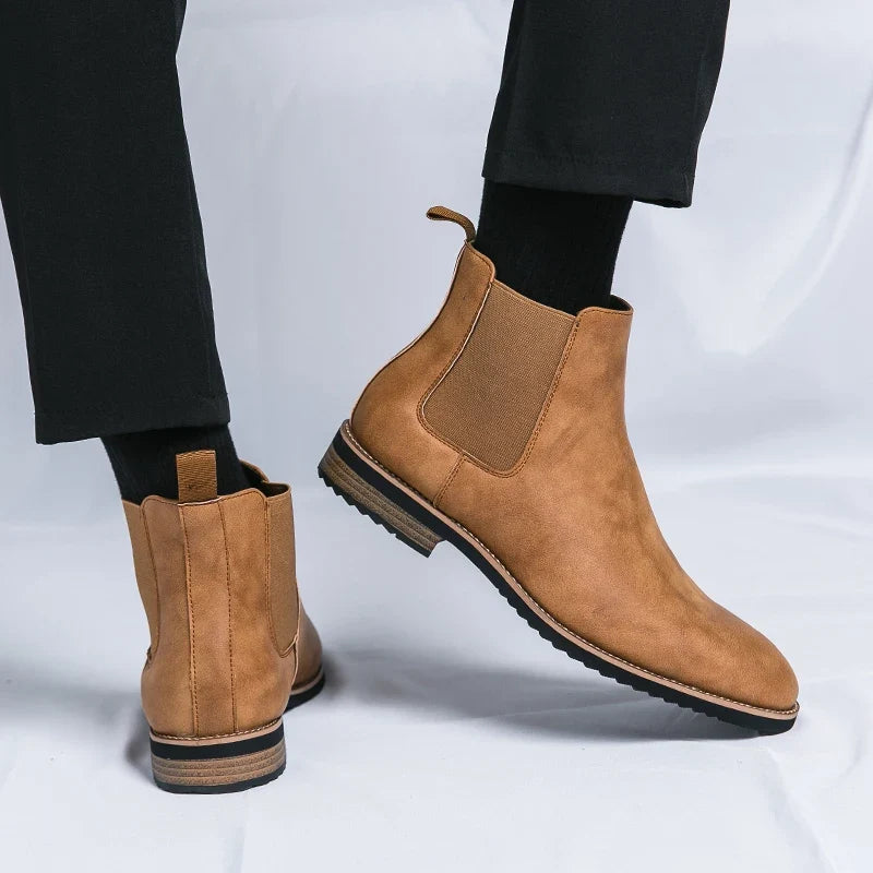 Unisex kotníkové boty Chelsea s ozdobným prošitím, za kotník
