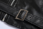 Men's Biker Jacket With Belt and Zippers