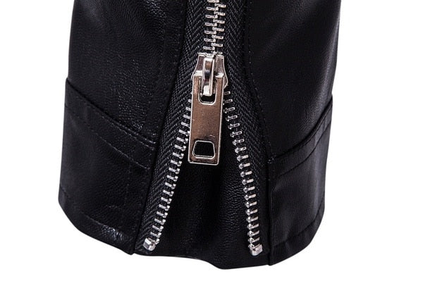 Men's Biker Jacket With Belt and Zippers