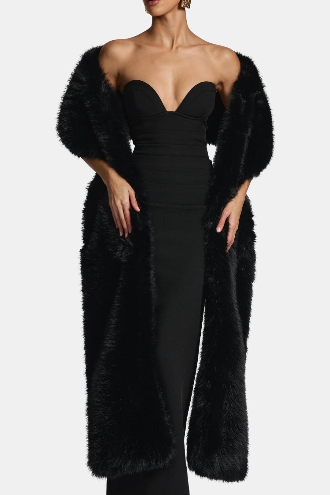 Dámská šála z umělé kožešiny maxi, dlouhá, elegantní provedení