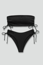 Női bikini szett bandeau felsővel és oldalt megkötős alsóval