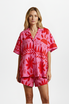 Női kétrészes szett mintás inggel és rövidnadrággal