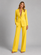 Women's Suit With Single-Breasted Blazer and Palazzo Pants