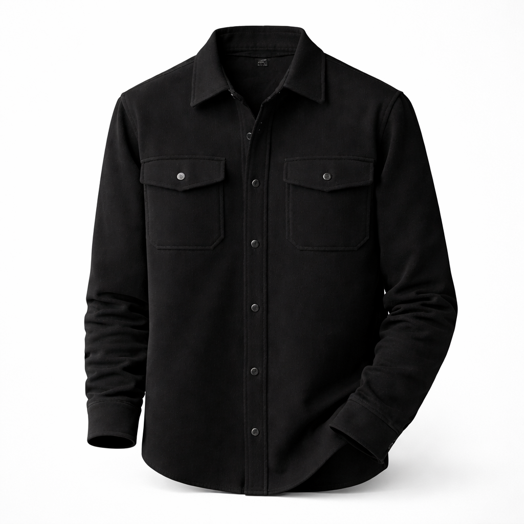 Férfi overshirt klasszikus gallérral, mellzsebekkel, hosszú ujjal