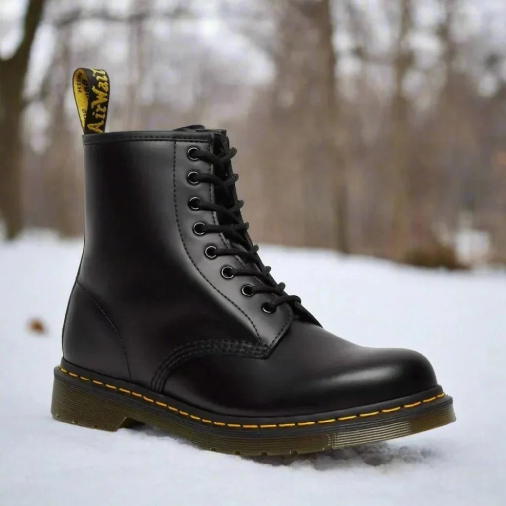 Unisex Work-Style Lace-Up Ankle Boots With Round Toe