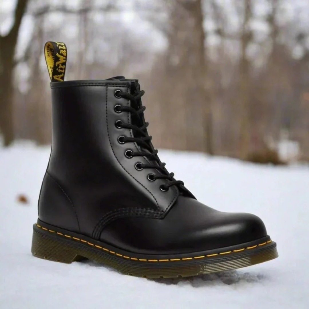 Unisex Work-Style Lace-Up Ankle Boots With Round Toe