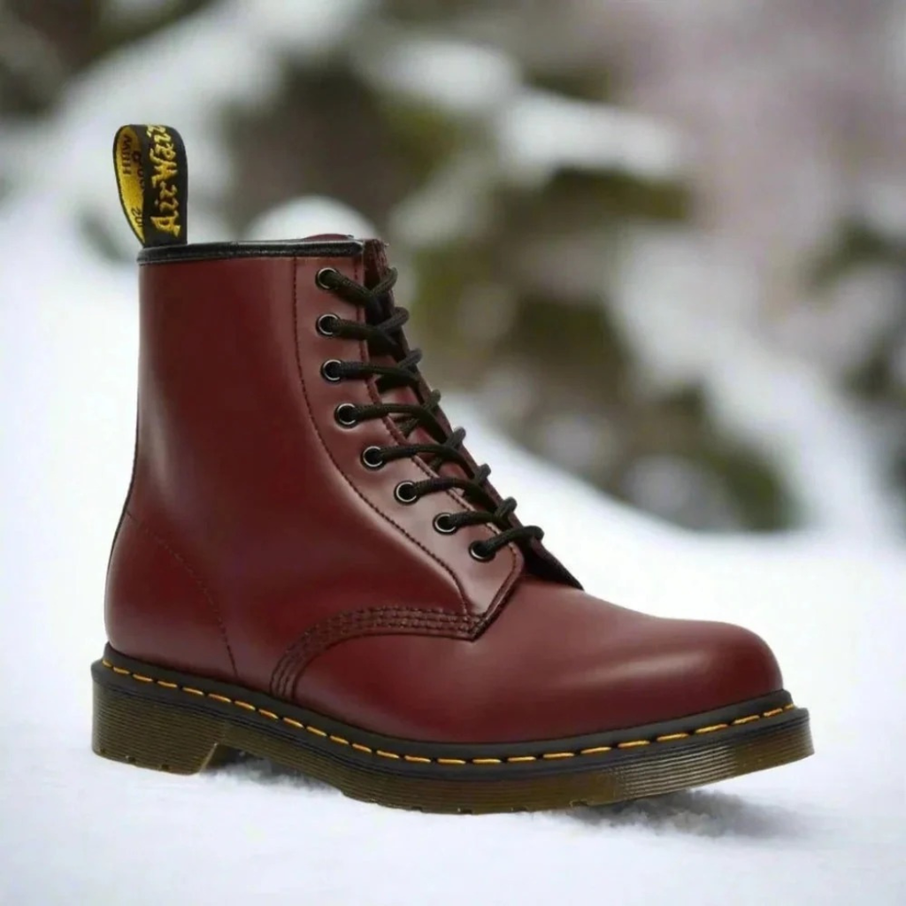 Unisex Work-Style Lace-Up Ankle Boots With Round Toe