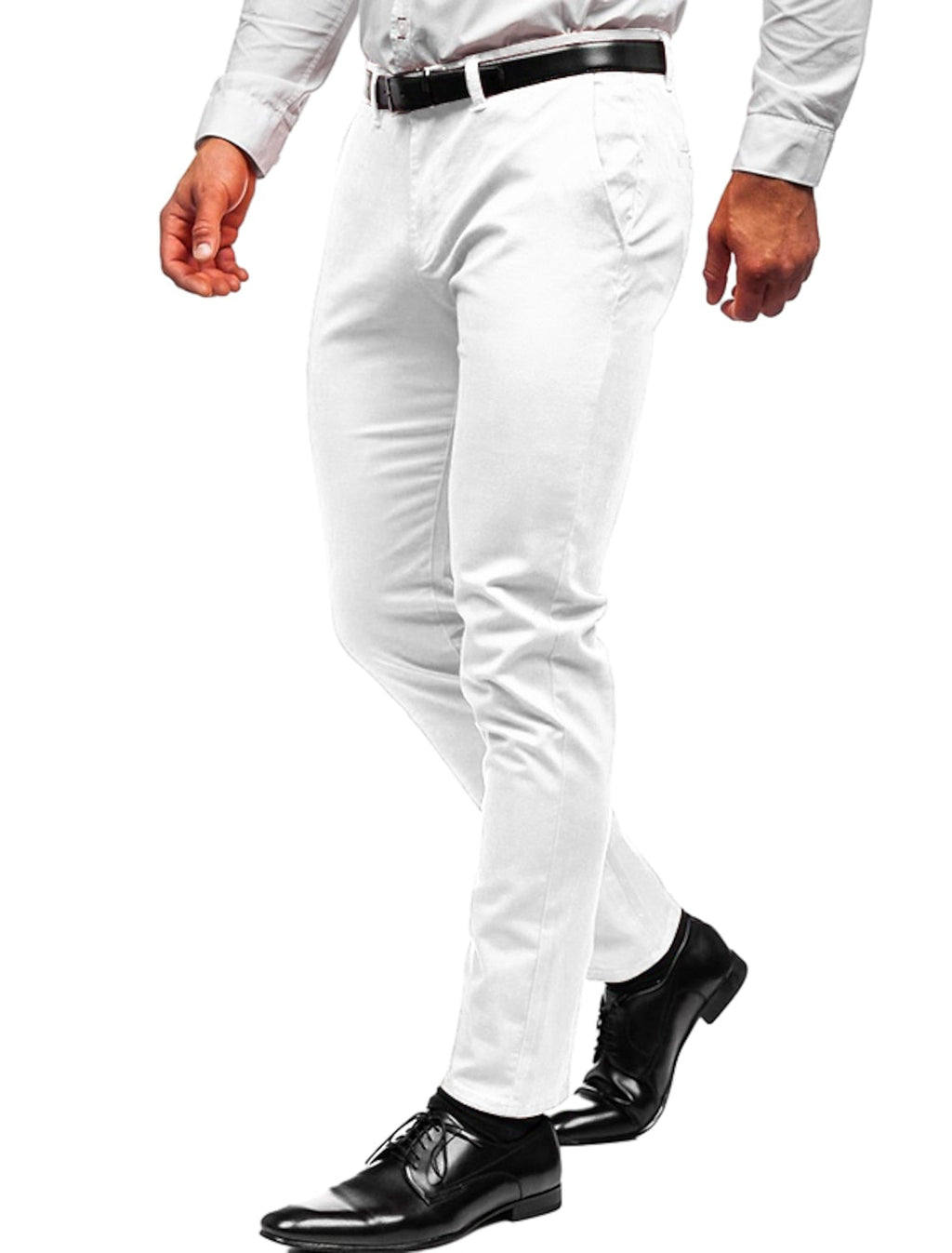 Férfi slim fit nadrág oldalzsebekkel, hosszú szárral