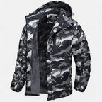 Férfi bélelt parka kapucnival, hosszú ujjal
