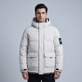 Men's Quilted Hooded Jacket With Pockets