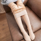Női bélelt leggings, testhezálló, harisnyaszerű kidolgozással