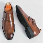 Férfi monk strap mokaszin dupla csattal