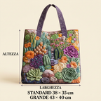 Női steppelt shopper táska hímzett virágmintával, színes