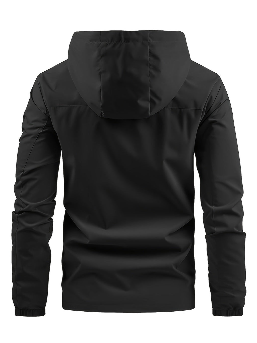 Men's Windbreaker With Hood and Chest Pocket