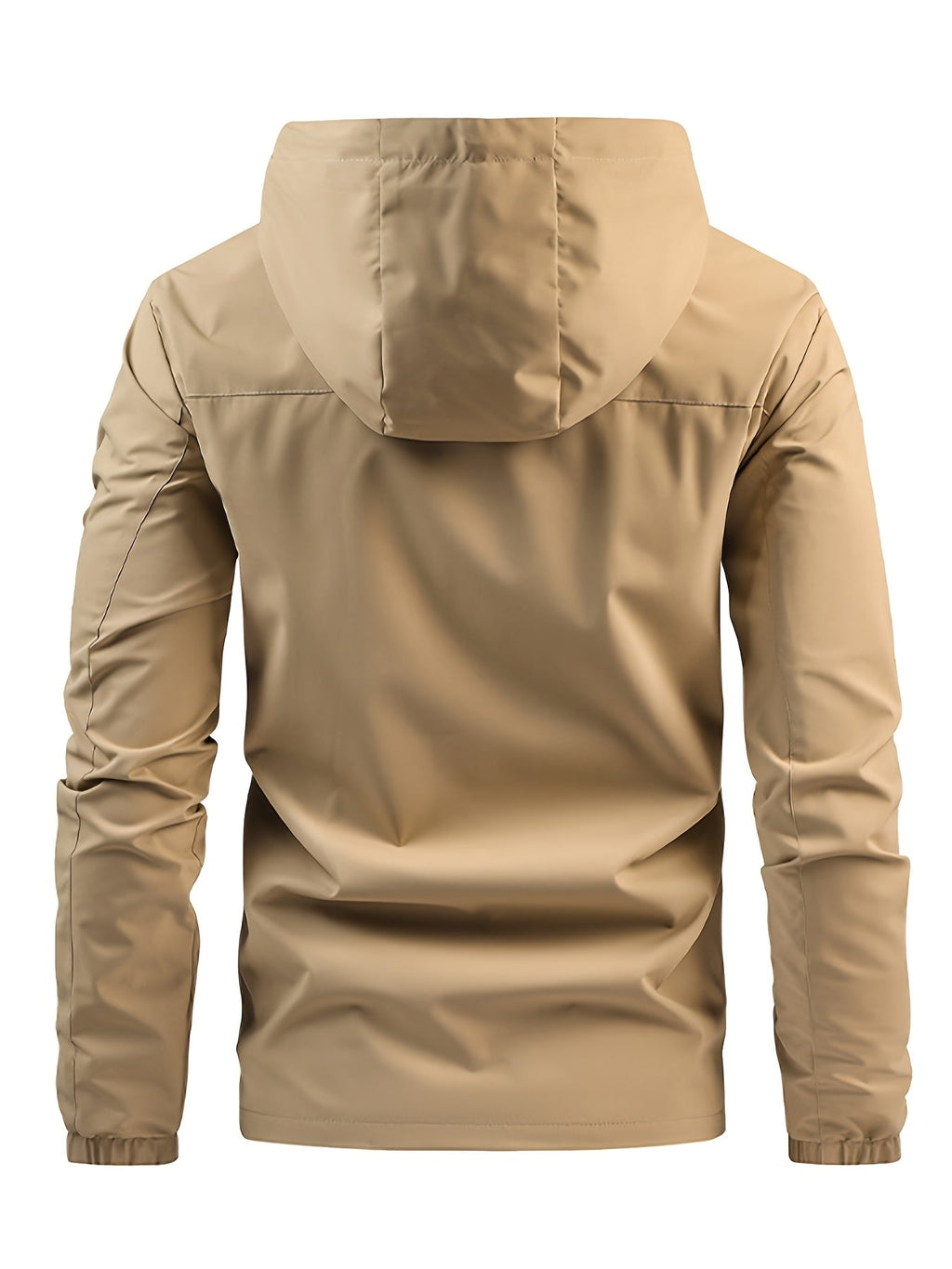 Men's Windbreaker With Hood and Chest Pocket