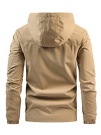 Men's Windbreaker With Hood and Chest Pocket