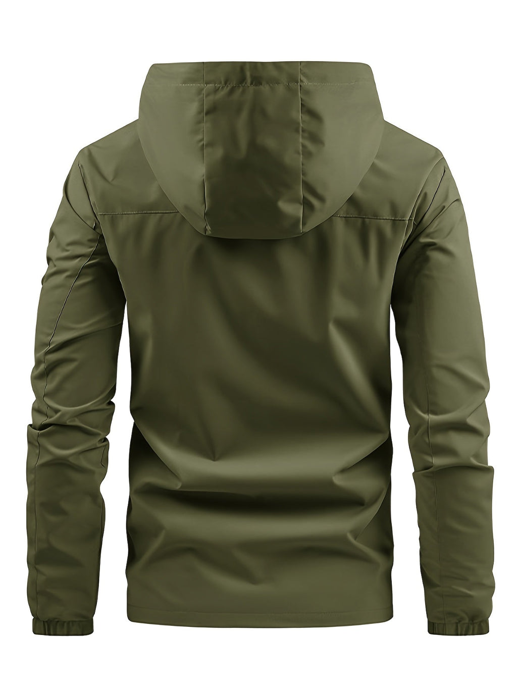 Men's Windbreaker With Hood and Chest Pocket