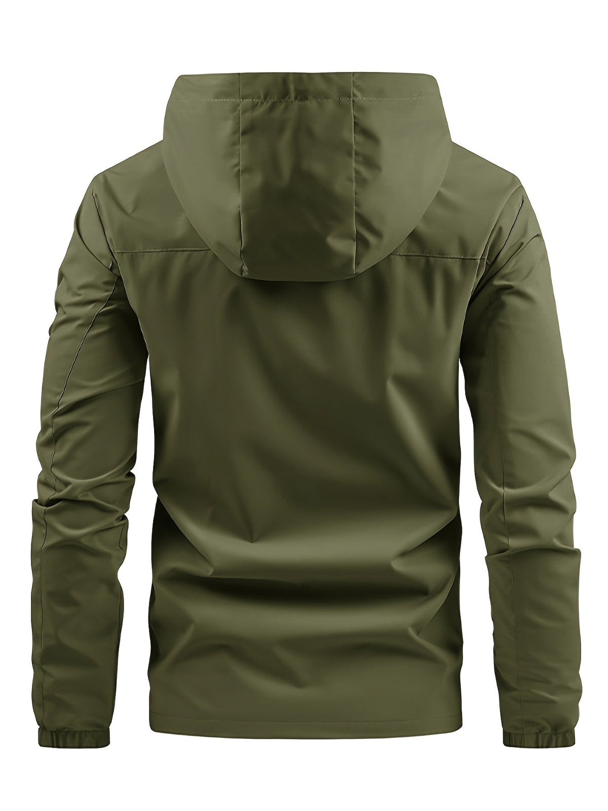 Men's Windbreaker With Hood and Chest Pocket