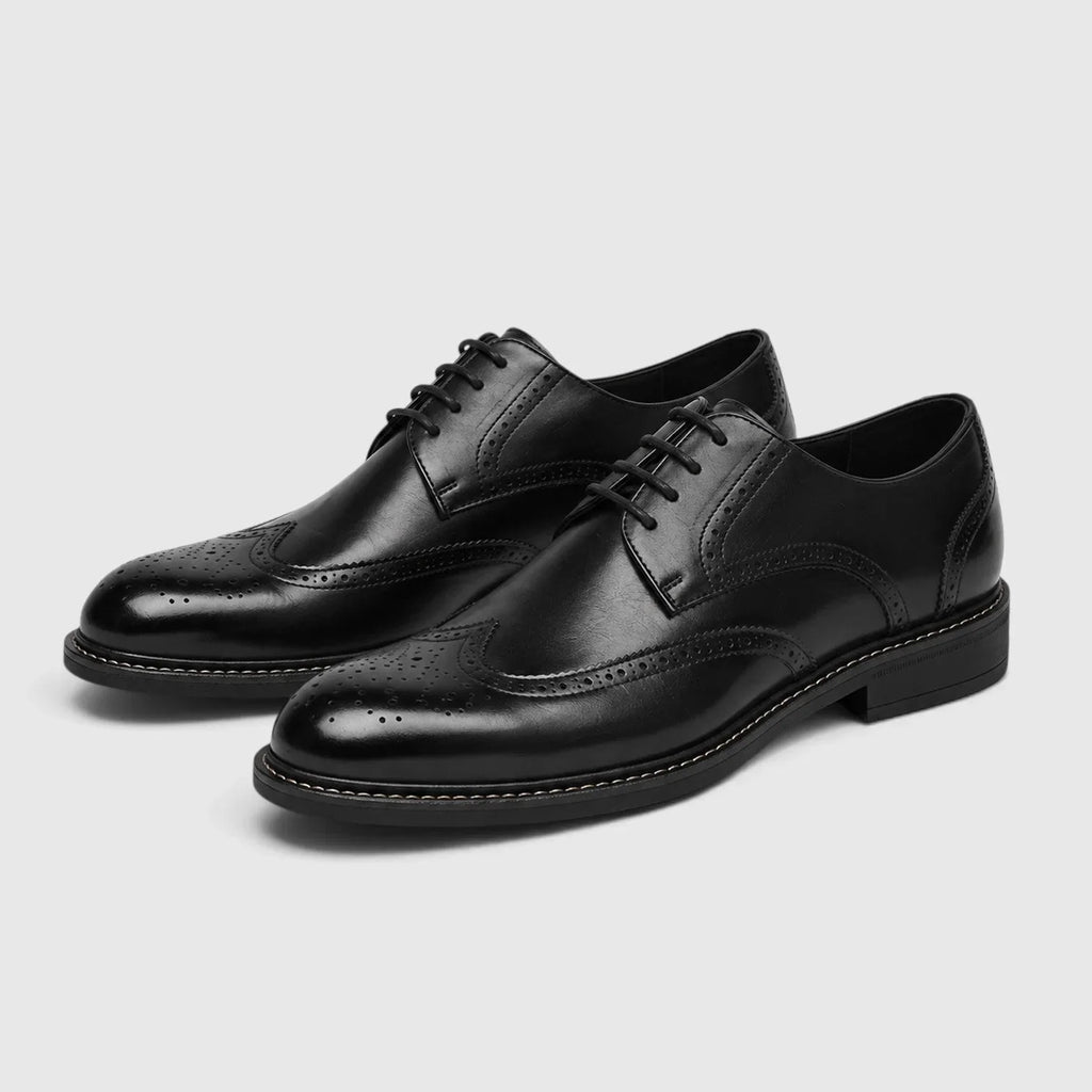 Męskie buty derby z perforowanymi detalami i sznurowaniem