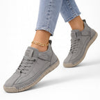 Damskie sneakersy na platformie ze sznurowaniem i zaokrąglonym noskiem