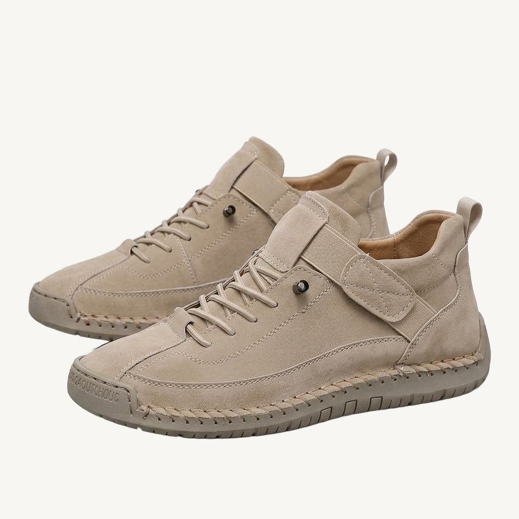 Damskie sneakersy za kostkę z sznurowaniem, paskiem na rzep i płaską podeszwą