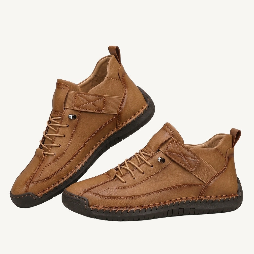 Damskie sneakersy za kostkę z sznurowaniem, paskiem na rzep i płaską podeszwą