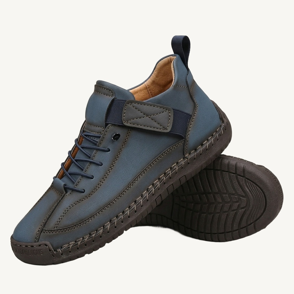 Damskie sneakersy za kostkę z sznurowaniem, paskiem na rzep i płaską podeszwą
