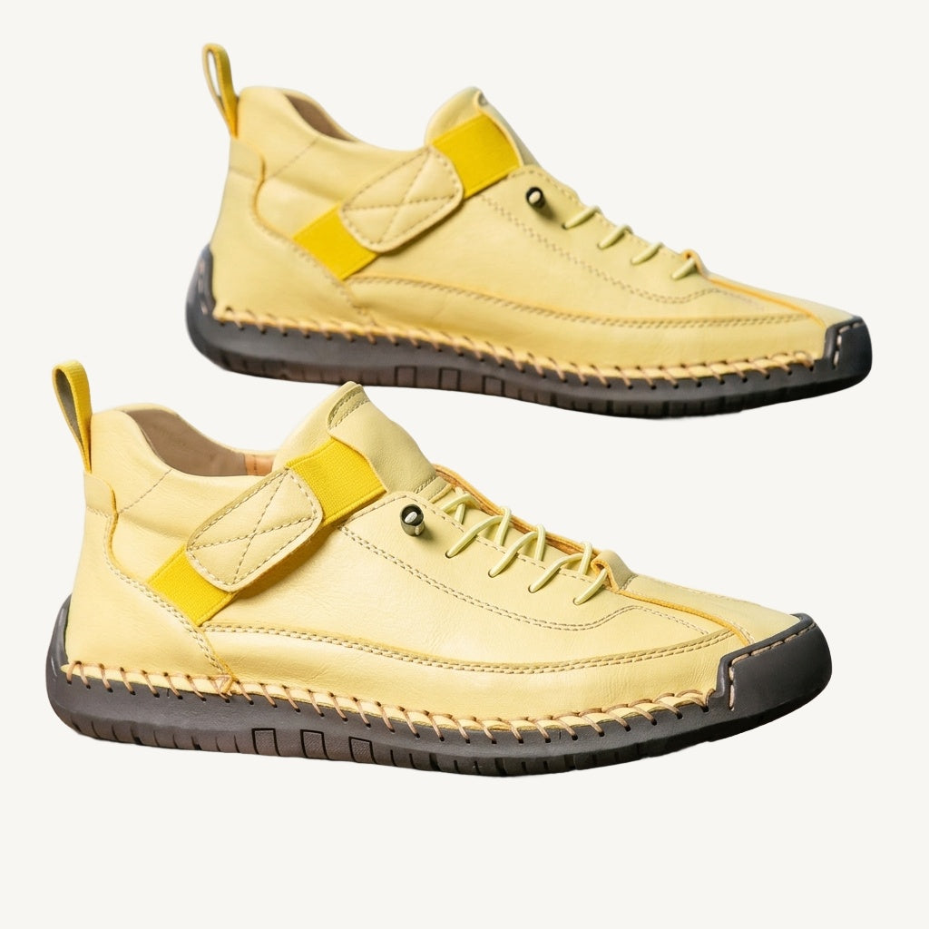 Damskie sneakersy za kostkę z sznurowaniem, paskiem na rzep i płaską podeszwą