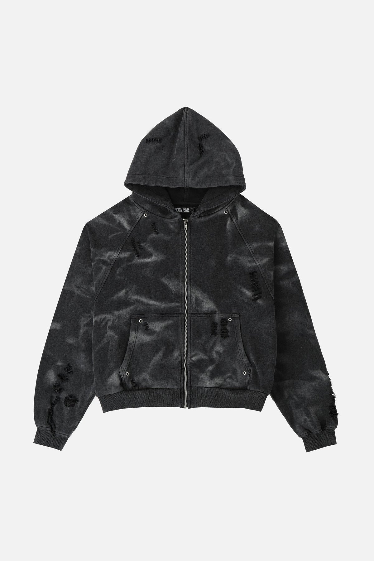 Unisex mikina s kapucí, zipem a ozdobnými cvoky