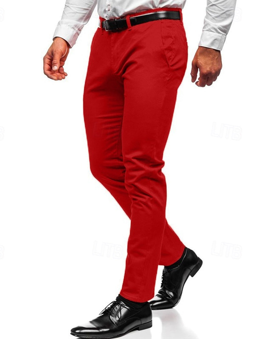 Férfi slim fit nadrág oldalzsebekkel, hosszú szárral
