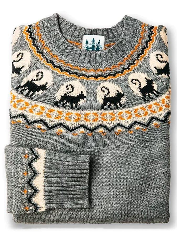 Női Fair Isle mintás pulóver kerek nyakkivágással és hosszú ujjal